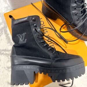 Louis Vuitton Black Combat & Moto Boots